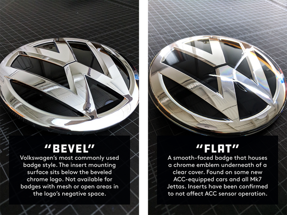 Klii Motorwerkes VW Front Badge Insert - White Silver Metallic