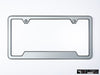 VW Volkswagen Premium License Plate Frame - White Silver Metallic (Black)