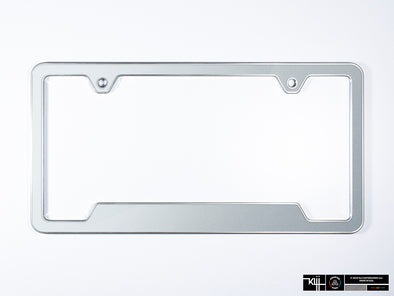 VW Volkswagen Premium License Plate Frame - White Silver Metallic (Silver)
