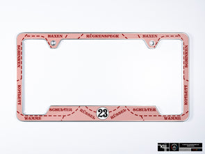 Porsche Premium License Plate Frame - Pink Pig (Silver)