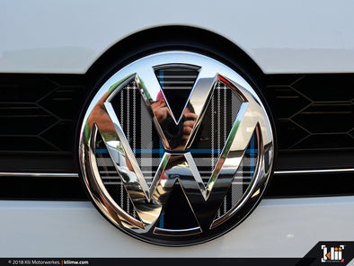 Klii Motorwerkes VW Front Badge Insert - Mk7 Blue Plaid