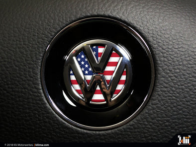 Klii Motorwerkes VW Steering Wheel Badge Insert - American Flag