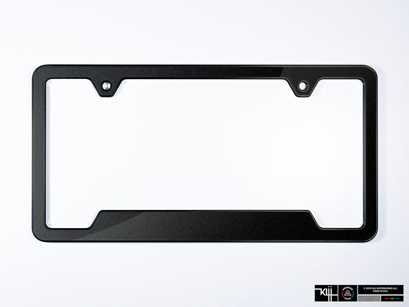 VW Volkswagen Premium License Plate Frame - Deep Black Pearl Metallic (Black)
