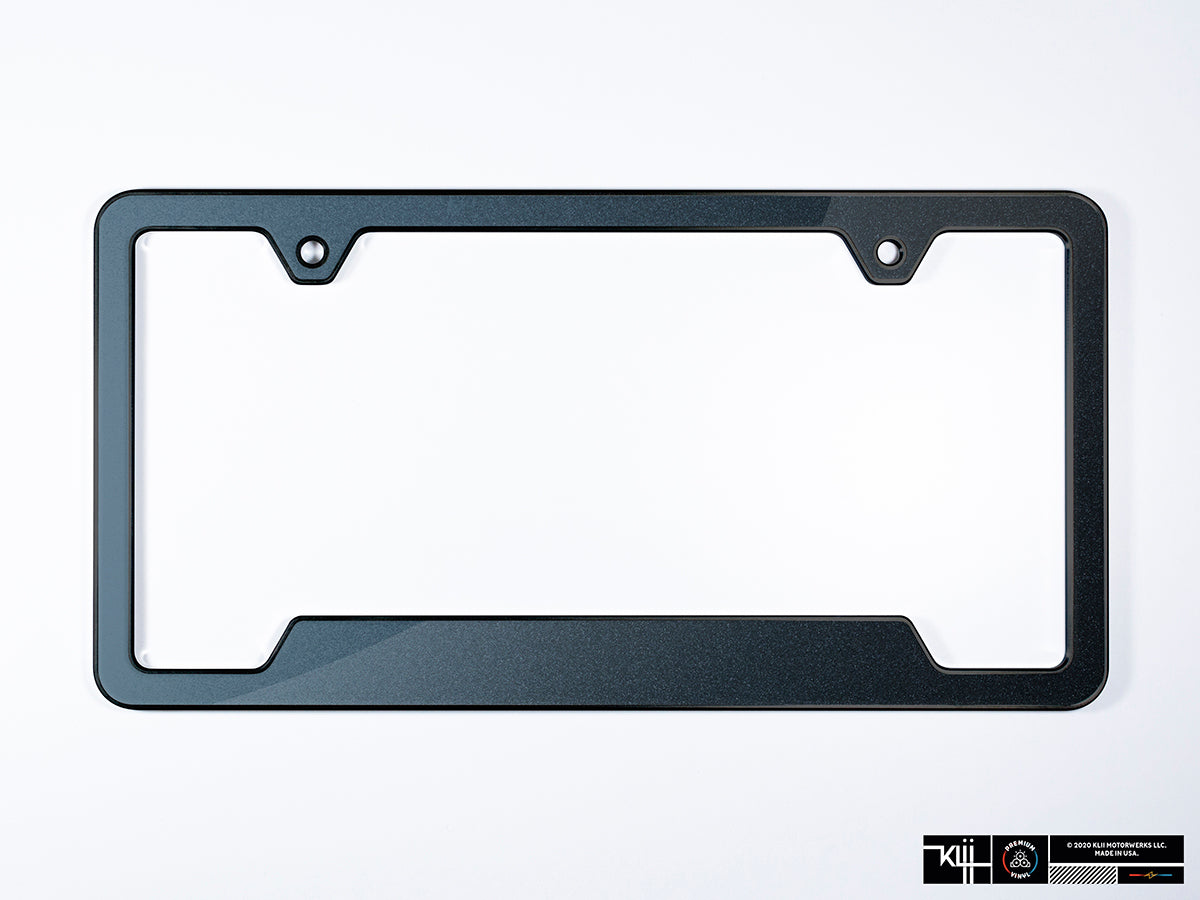 Premium License Plate Frame - Dark Iron Blue Metallic – Klii