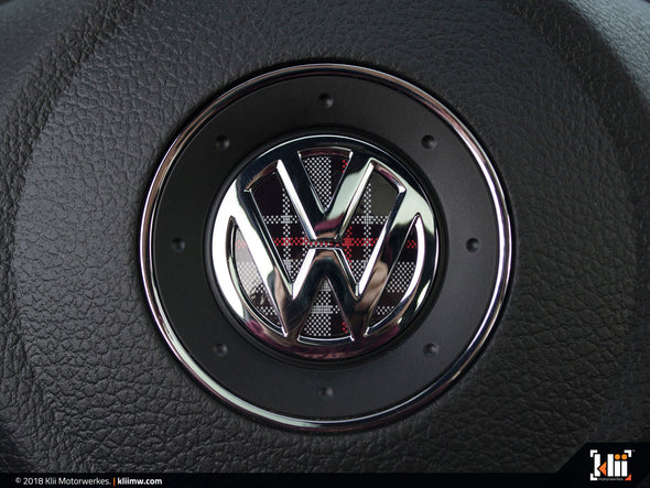 Klii Motorwerkes VW Steering Wheel Badge Insert - Mk6 GTI Plaid