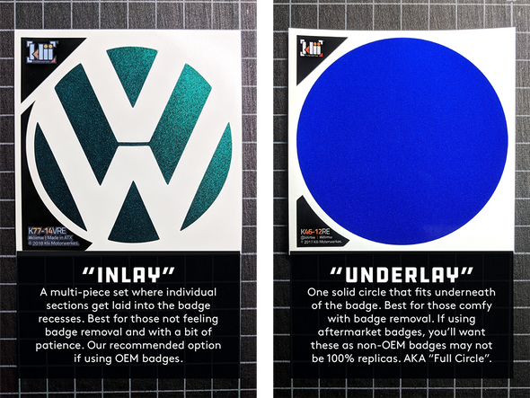 Klii Motorwerkes VW Front Badge Insert - Mk6 Blue Plaid