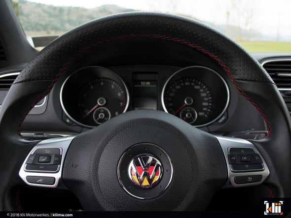 Klii Motorwerkes VW Steering Wheel Badge Insert - German Flag