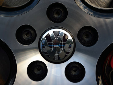 Klii Motorwerkes VW Center Cap Badge Insert Set - Mk6 Blue Plaid