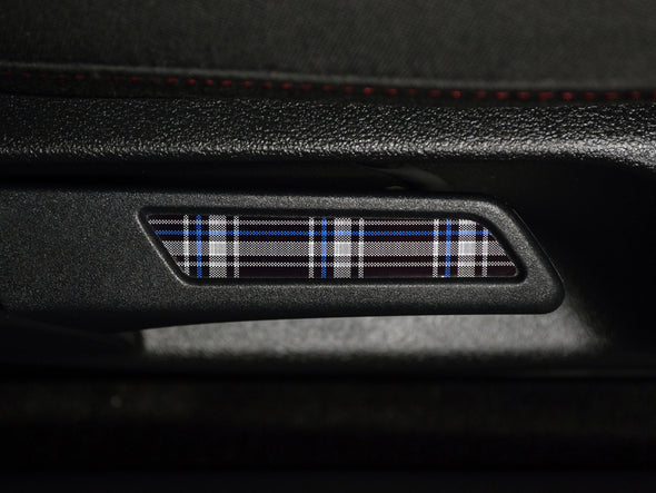 Klii Motorwerkes VW Seat Lever Insert Set - Mk6 Blue Plaid