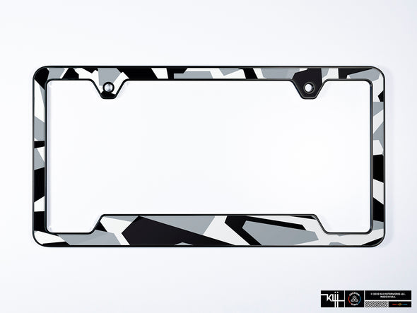 Jon Olsson Audi Premium License Plate Frame - Abstract Arctic Camo (Black)