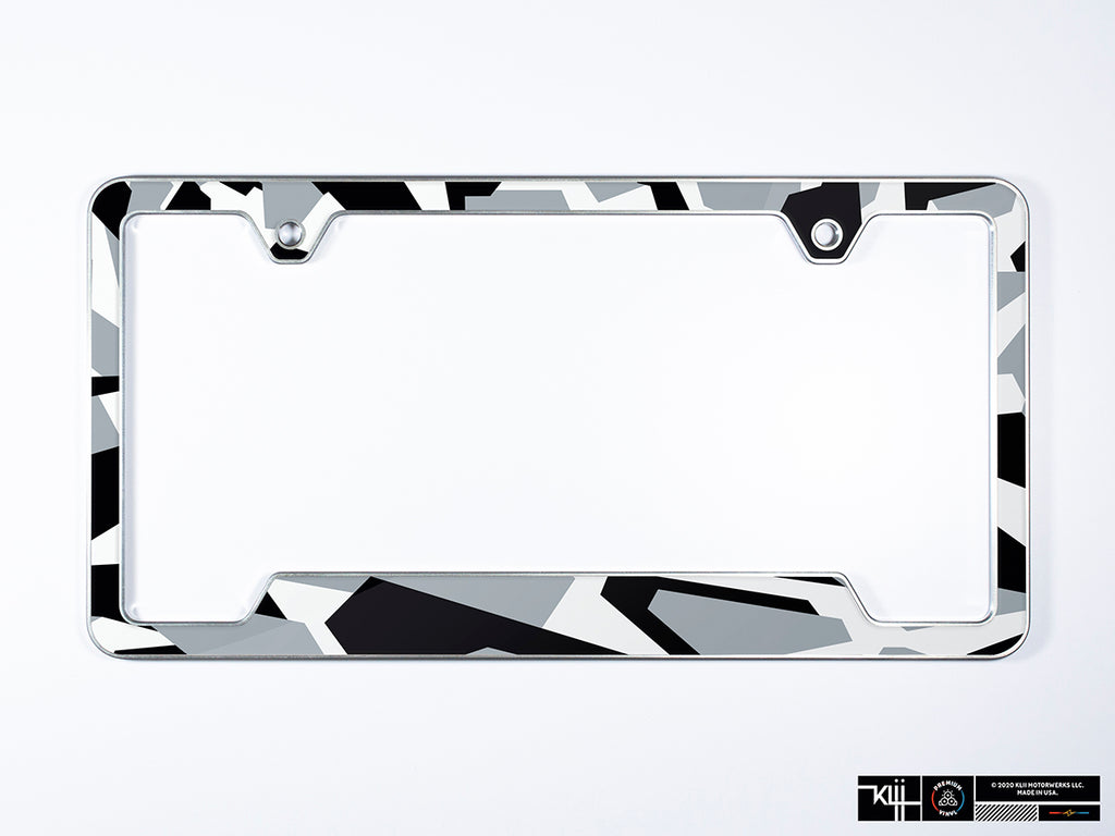 Premium License Plate Frame - Abstract Arctic Camo – Klii Motorwerkes