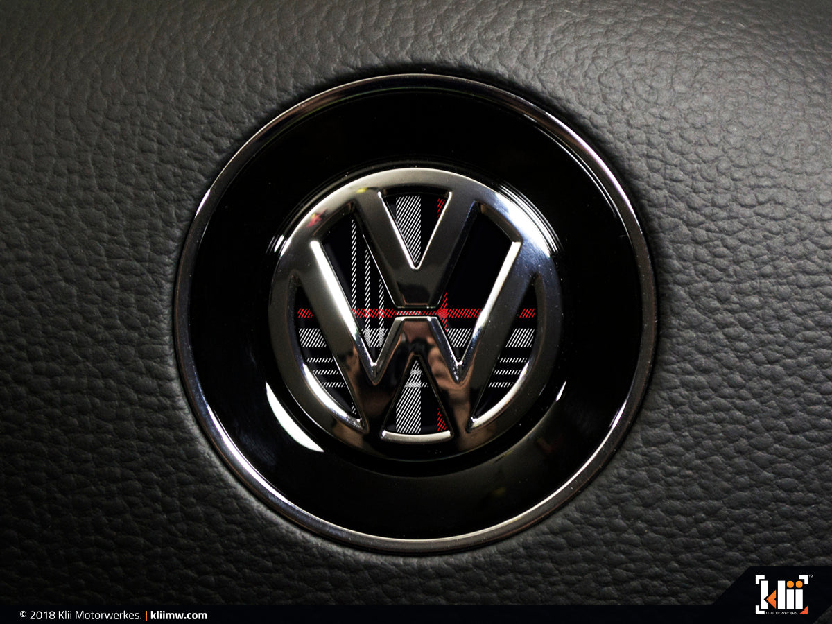 2x Premium Vinyl Steering Wheel Sticker GTI Emblem VW Golf 7 GTI