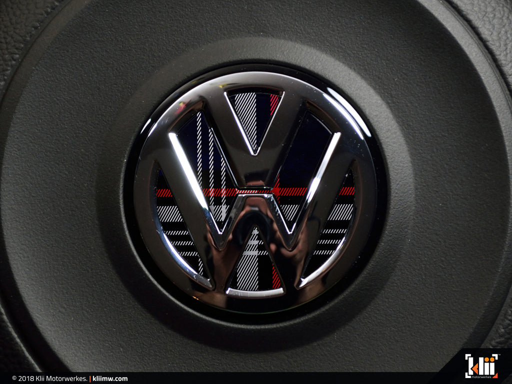 VW Steering Wheel Badge Insert - Mk7 GTI Plaid 