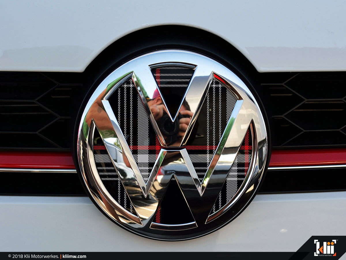 Pinalloy Front and Back Badge Flat White Emblem for VW MK7 Golf7