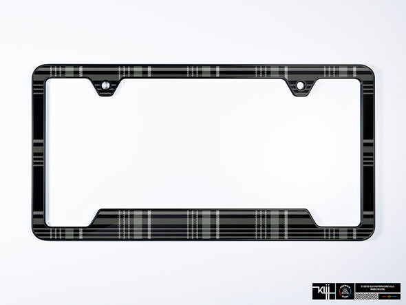 VW Volkswagen Premium License Plate Frame - Mk7 GTD Plaid (Black)
