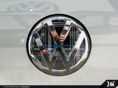 Klii Motorwerkes VW Rear Badge Insert - Mk7 Blue Plaid