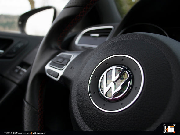 Klii Motorwerkes VW Steering Wheel Badge Insert - Woodland Camo