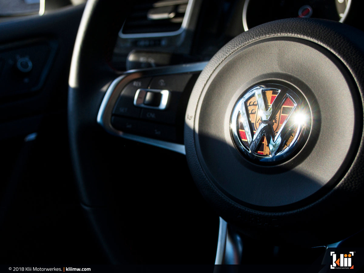 VW Steering Wheel Badge Insert - Tornado Red – Klii Motorwerkes