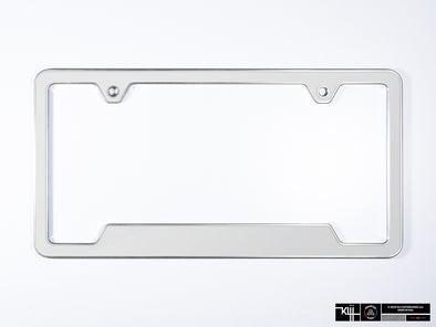 VW Volkswagen Premium License Plate Frame - Pure White (Silver)