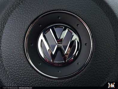 Klii Motorwerkes VW Steering Wheel Badge Insert - Platinum Gray Metallic