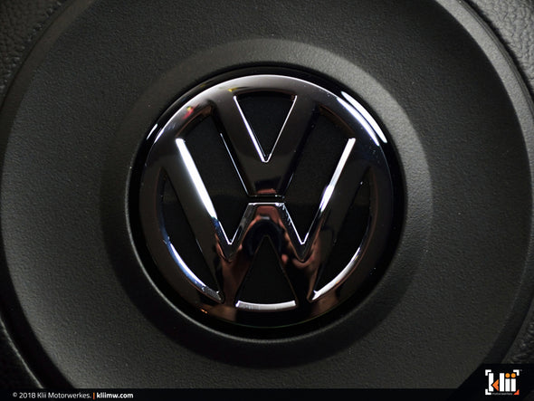 Klii Motorwerkes VW Steering Wheel Badge Insert - Deep Black Pearl Metallic