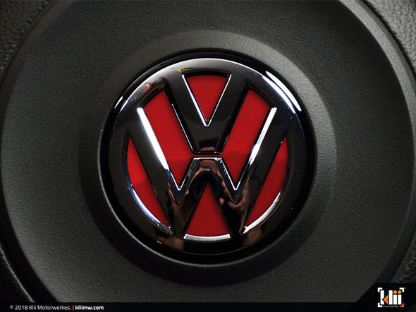 Klii Motorwerkes VW Steering Wheel Badge Insert - Tornado Red