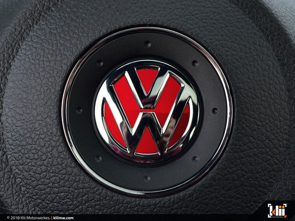 Klii Motorwerkes VW Steering Wheel Badge Insert - Tornado Red