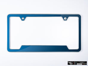 VW Volkswagen Premium License Plate Frame - Silk Blue Metallic (Silver)