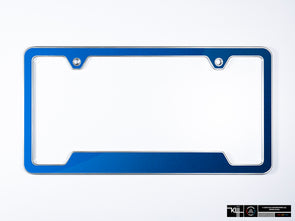 VW Volkswagen Premium License Plate Frame - Rising Blue Metallic (Silver)