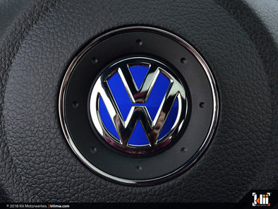 Klii Motorwerkes VW Steering Wheel Badge Insert - Deep Blue Pearl Metallic