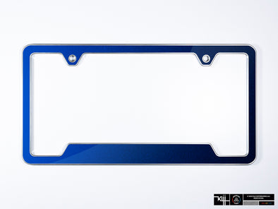 VW Volkswagen Premium License Plate Frame - Shadow Blue Metallic (Silver)