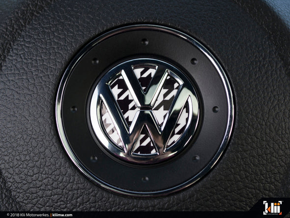 Klii Motorwerkes VW Steering Wheel Badge Insert - Houndstooth