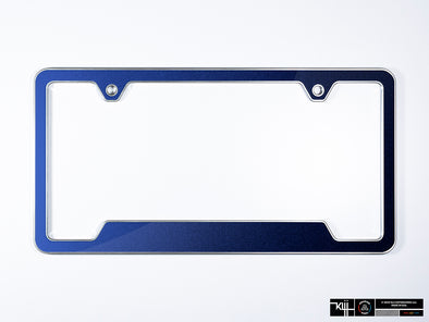 VW Volkswagen Premium License Plate Frame - Night Blue Metallic (Silver)