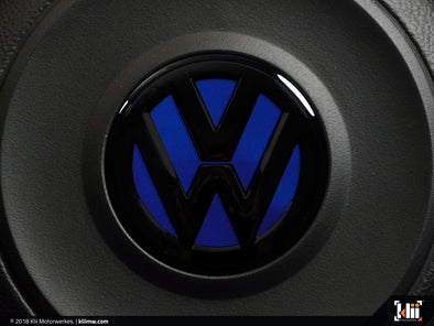 Klii Motorwerkes VW Steering Wheel Badge Insert - Lapiz Blue Metallic