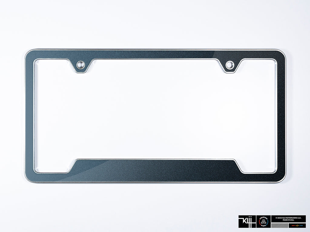 Brand New Universal 2PCS Mugen Power Titanium Burnt Blue Metal License Plate Frame V2