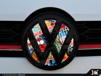 kwmobile Dekorationsfolie, Lenkrad Sticker für VW Car Wheel Logo