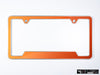 VW Volkswagen Premium License Plate Frame - Habanero Orange Metallic (Silver)