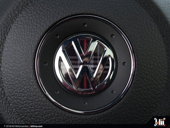 Klii Motorwerkes VW Steering Wheel Badge Insert - Mk5 GTI Plaid