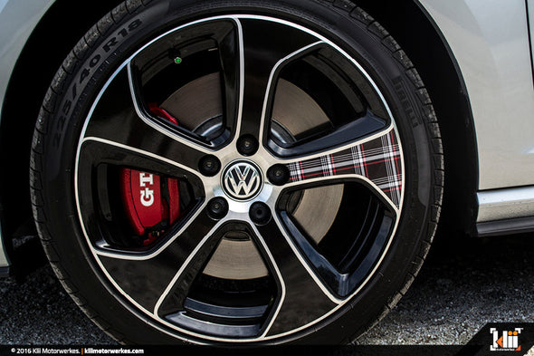 Klii Motorwerkes VW Austin Wheel Overlay Kit - Gloss Black + Mk7 GTI Plaid