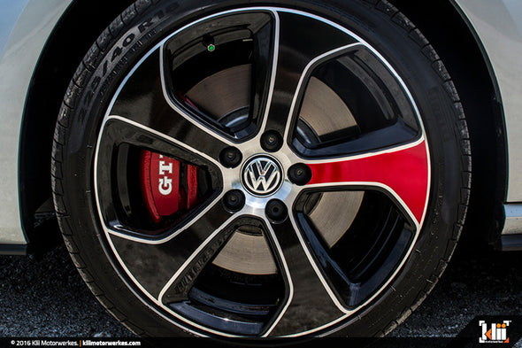Klii Motorwerkes VW Austin Wheel Overlay Kit - Matte Black + Tornado Red